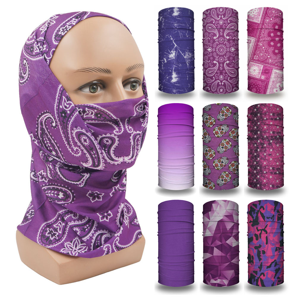 Running Gear Headband - 보라색 Balaclava 여성 러닝 캠핑 헤드